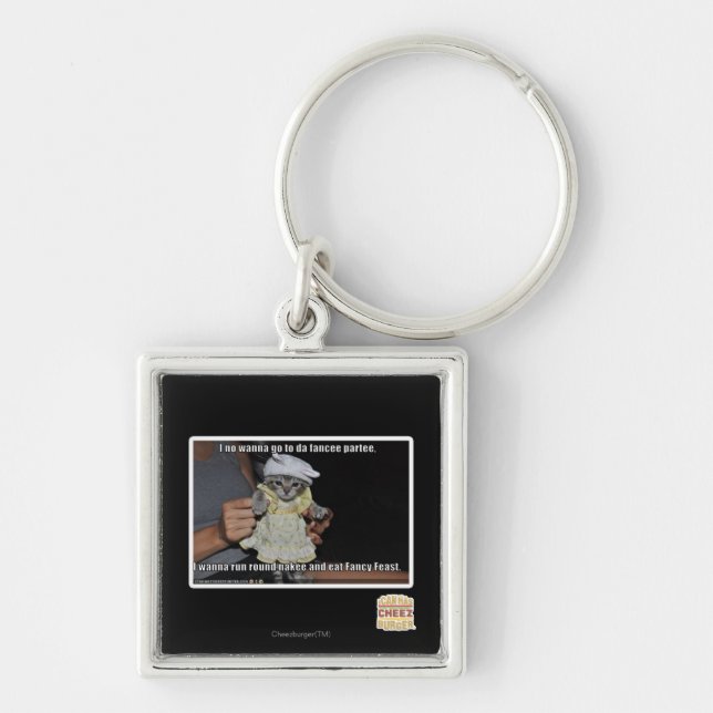 I no wanna go to da fancee partee key ring (Front)
