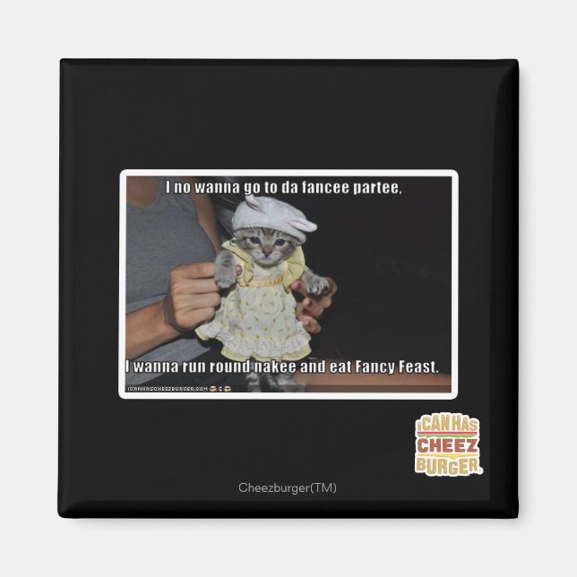 I no wanna go to da fancee partee magnet (Front)
