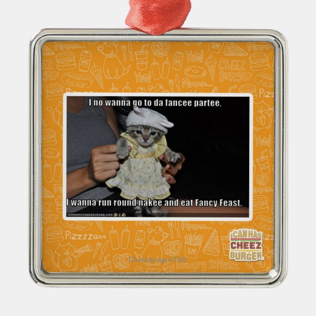 I no wanna go to da fancee partee metal tree decoration (Front)