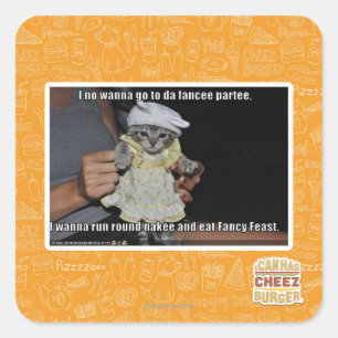 I no wanna go to da fancee partee square sticker