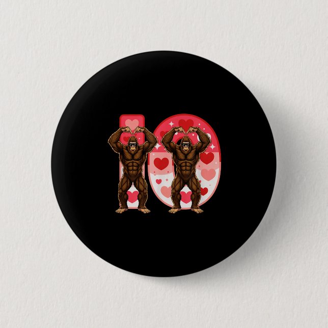 I-o Couples Matching Funny Bigfoot In Midwestern V 6 Cm Round Badge (Front)