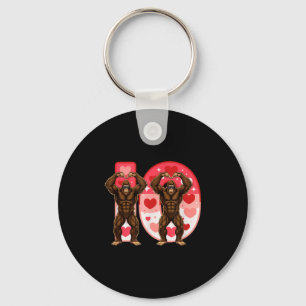 I-o Couples Matching Funny Bigfoot In Midwestern V Key Ring