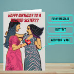 I Often Fight With My Sister Birthday Card<br><div class="desc">This card is for that sister in your life that you may often fight or argue with, but you each know you deeply love each other. Inside we've written just the right message to speak to the moment; but you can customise it with your own words. Look for other variations...</div>