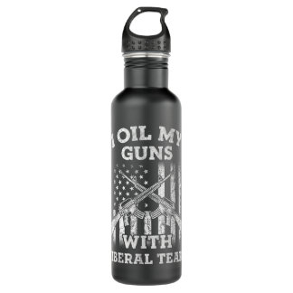 I Oil My Guns With Liberal Tears Vintage Gun Lover 710 Ml Water Bottle
