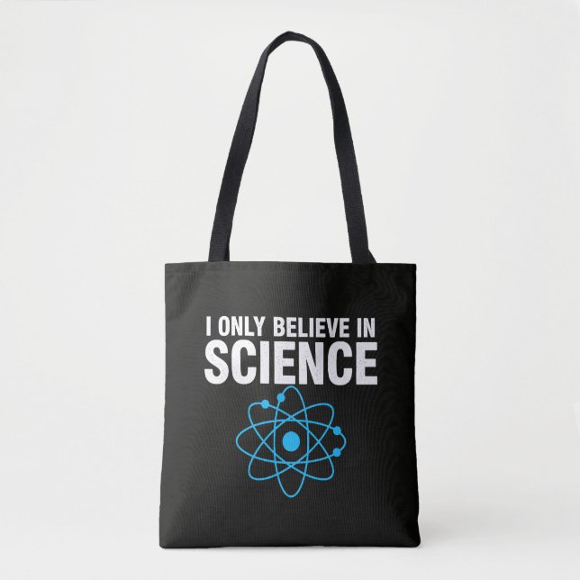 I Only Believe In Science Funny Science Lover Mini Tote Bag (Front)