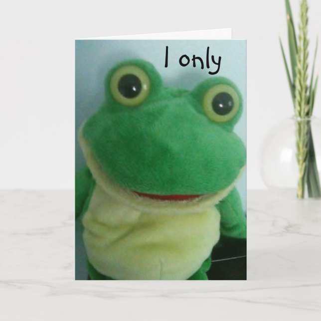 I ONLY EAT FLIES=BIRTHDAY HUMOR CARD (Front)