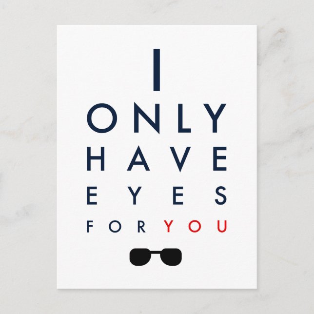I Only Have Eyes For You - Sunglasses Postcard (Front)