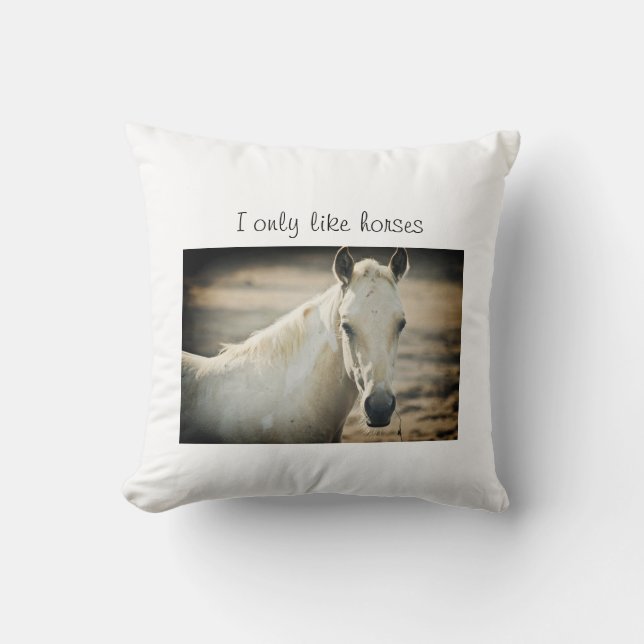 I only like horses cushion (Front)