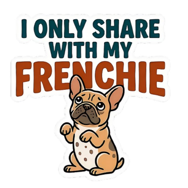 I Only Share With My Frenchie  Square Sticker (I Only Share With My Frenchie – bold, funny, and perfect for Frenchie lovers!)