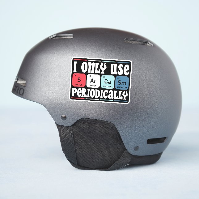 I Only Use Sarcasm Periodically Cool Science Quote (Helmet Side)