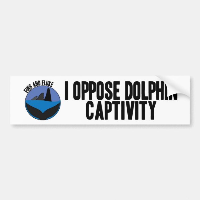 I Oppose Dolphin Captivity Bumper Sticker (Front)