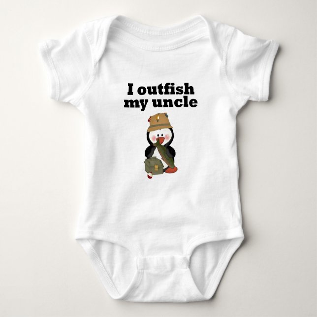 I outfish my uncle baby bodysuit (Front)