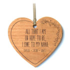 I Owe To My Nana 4.5" Heart-Shaped Ornament