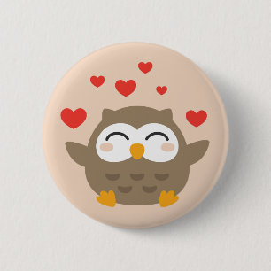 I Owl You Illustration 6 Cm Round Badge