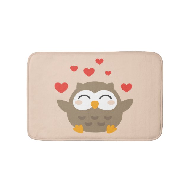 I Owl You Illustration Bath Mat (Front)