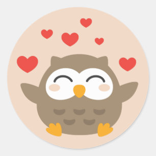I Owl You Illustration Classic Round Sticker