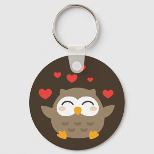 I Owl You Illustration Key Ring