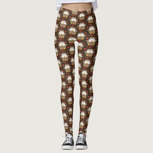 I Owl You Illustration Leggings (Front)
