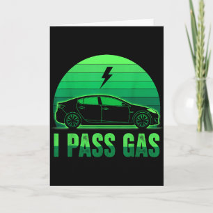 I P Gas Electric Car Funny Ev Vehicle Sunset Green Card