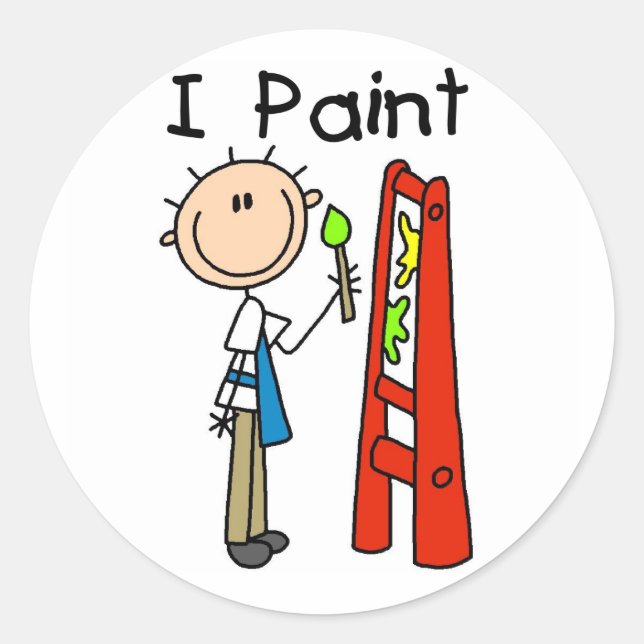 I Paint Classic Round Sticker (Front)