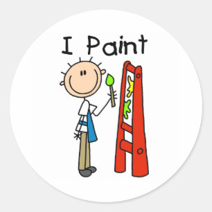 I Paint Classic Round Sticker
