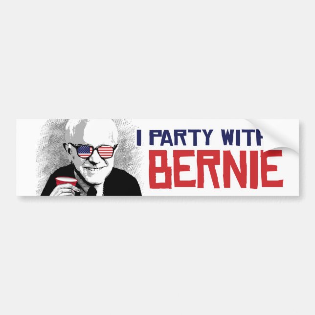 I Party with Bernie - Bernie Sanders - .png Bumper Sticker (Front)