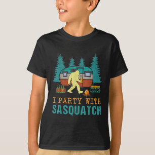 I Party With Sasquatch Bigfoot Camping Funny Gift T-Shirt