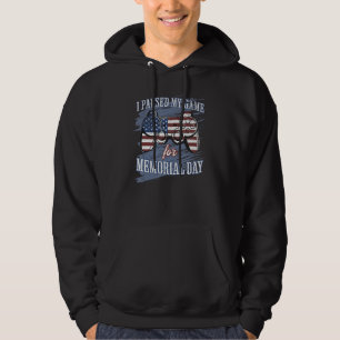 I Paused My Game For Memorial Day Funny Patriotic Hoodie