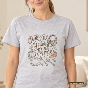 I Paused My Game for Pie Vintage Thanksgiving T-Shirt