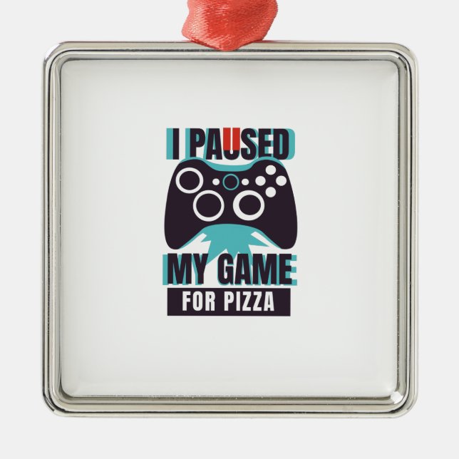 I paused my game for pizza metal tree decoration (Front)