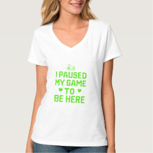 I Paused My Game Neon Pixel Art T-Shirt