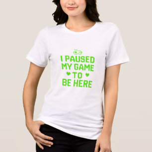 I Paused My Game Neon Pixel Art Tri-Blend Shirt