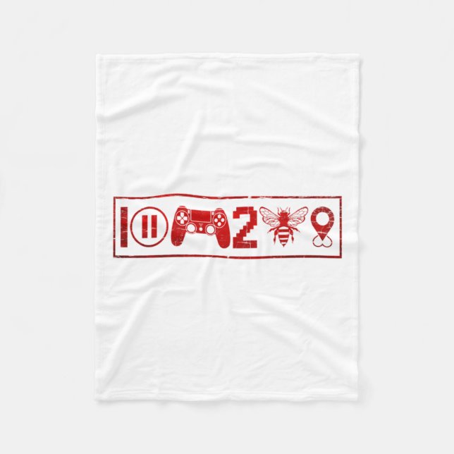 I Paused My Game To Be Here Funny Gamer Boys Men V Fleece Blanket (Front)