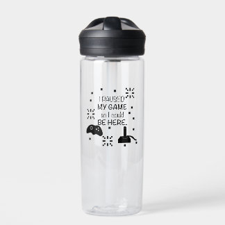I paused my Game to be here, gamer humour Water Bottle