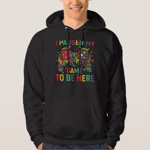 I Paused My Game To Be Here Mens Boys Gamer Video  Hoodie