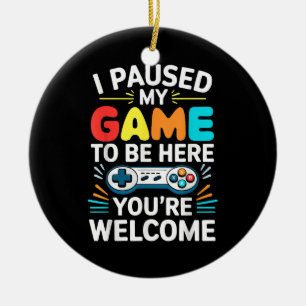I Paused My Game To Be Here Shirt Men Women Kids V Ceramic Tree Decoration