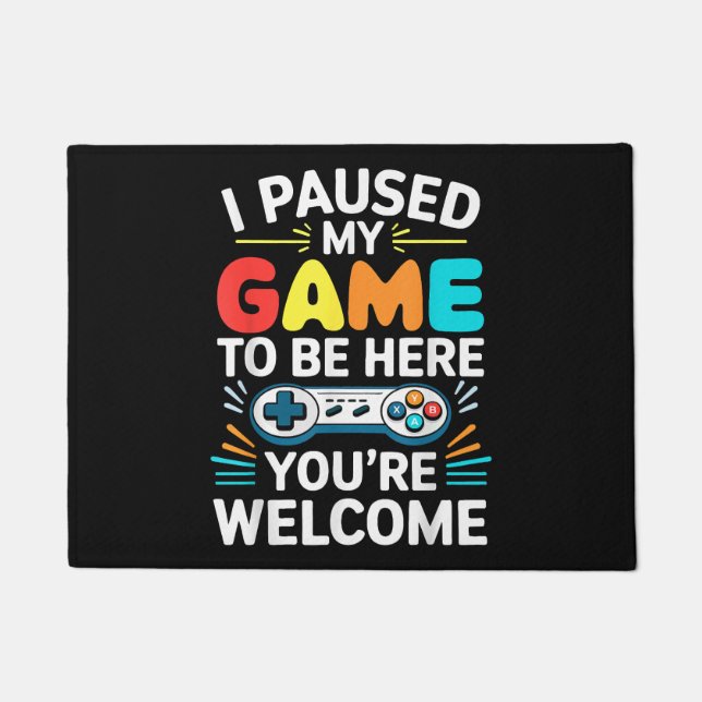 I Paused My Game To Be Here Shirt Men Women Kids V Doormat (Front)
