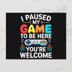 I Paused My Game To Be Here Shirt Men Women Kids V Enclosure Card