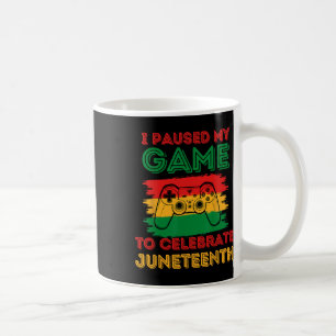 I Paused My Game To Celebrate Juneteenth Black Kid Coffee Mug
