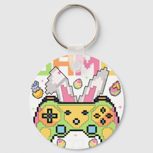 i paused my game to egg hunt, retro, vintage key ring