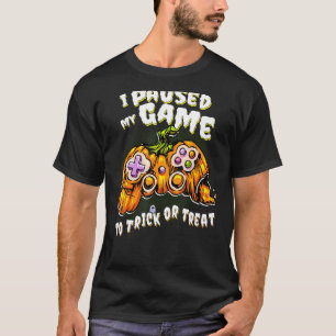 I Paused my Game to Trick or Treat, Pumpkin Zombie T-Shirt