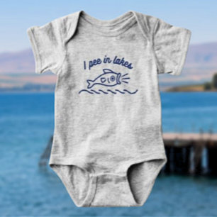 I Pee In Lakes Funny Baby Bodysuit