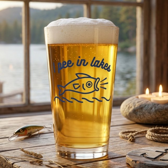I Pee In Lakes Funny Pint Glass (Creator Uploaded)