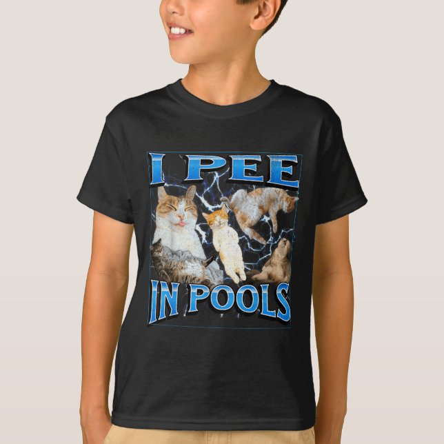 I Pee In Ols Funny Offensive Cat Meme Bootleg Grap T-Shirt (Front)