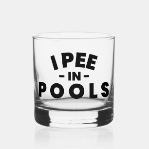 I Pee In Pools Funny Rocks Glass