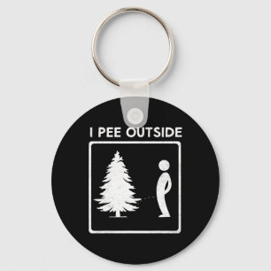 I Pee Outside Camping Humour Boy Sign Tee Camp Jok Key Ring