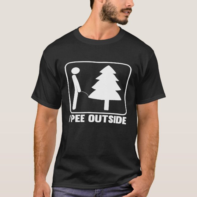 I Pee Outside Funny Camping T-Shirt_1 T-Shirt (Front)