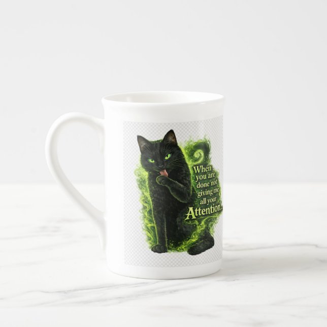 I peed your bed in protest. bone china mug (Left)