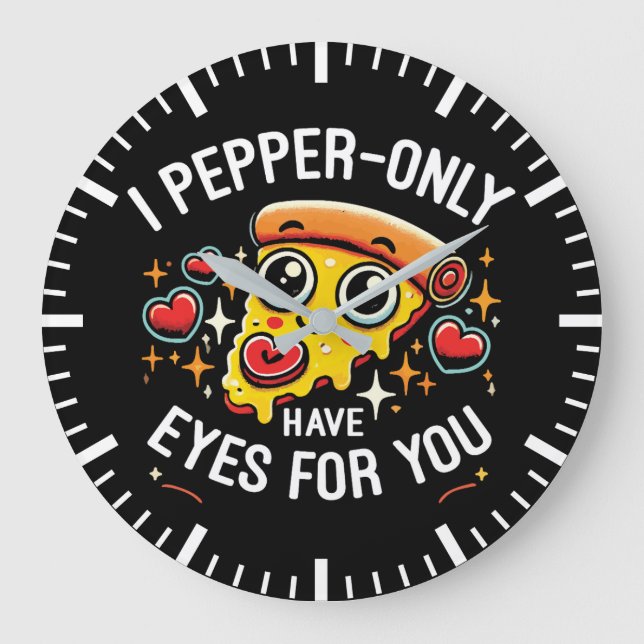 I Pepper-only Have Eyes for You - Cute Valentine's Large Clock (Front)