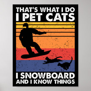 I Pet Cats I Snowboard And I Know Things Poster